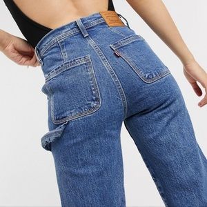 Levi's Ribcage Ankle Utility Straight Leg Painter Nine to Five Jeans size 28